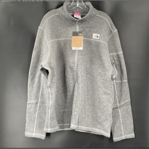 NWT The North Face Gordon Lyons Sweater 1/4 Zip Pullover Gray Jacket MEN XL